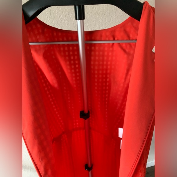 Anne Klein Dress size 6 beautiful orange checkered pattern and tie back - Picture 11 of 12